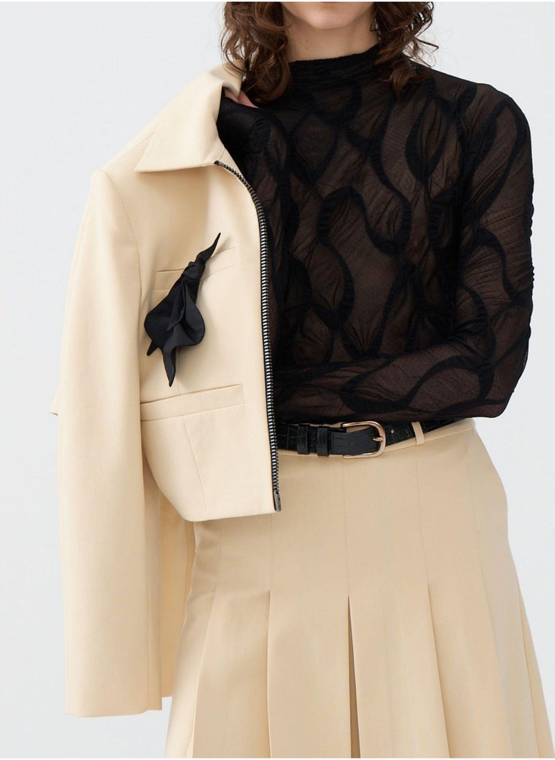 Taffeta Detailed Padded Jacket