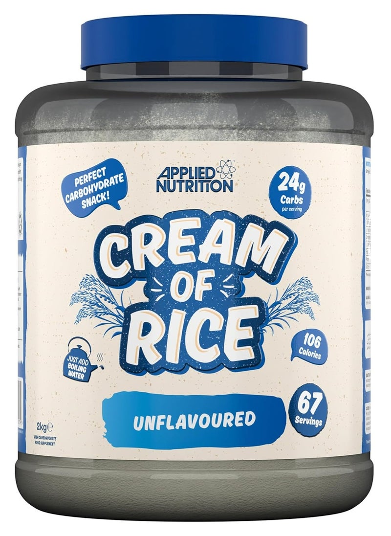 Cream of Rice 2 kg (Unflavoured) High-Quality Carbohydrate Supplement for Energy & Recovery, Gluten-Free