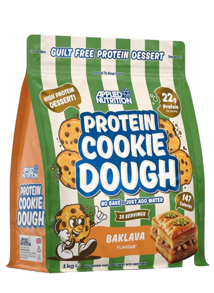 Protein Cookie Dough – 1kg Baklava Flavour, High-Protein, Delicious & Nutritious Snack, Supports Muscle Growth