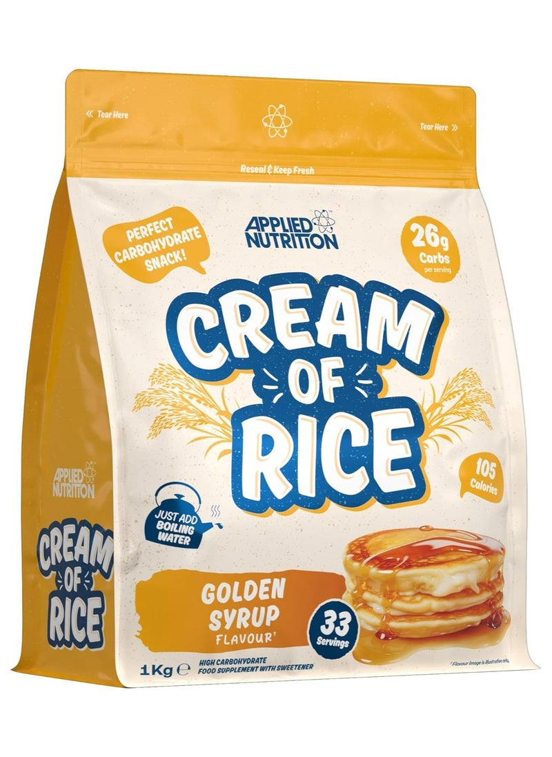 Cream of Rice 1kg Golden Syrup  Flavour High-Quality Carbohydrate Supplement for Energy & Recovery, Gluten-Free