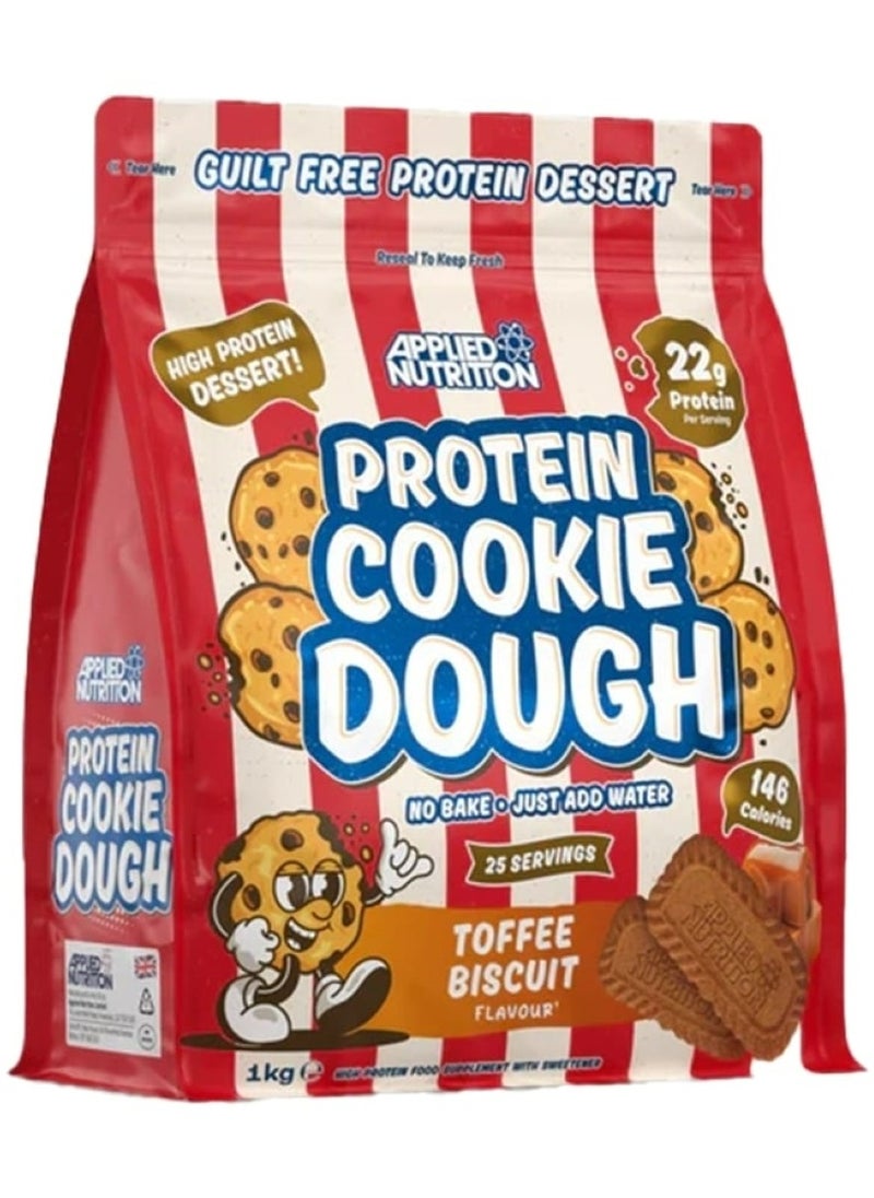 Protein Cookie Dough – 1kg Toffee Biscuit Flavour, High-Protein, Delicious & Nutritious Snack, Supports Muscle Growth