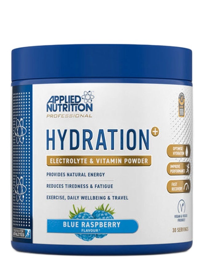 Hydration Electrolyte & Vitamin Powder 240g (Blue Raspberry) for Optimal Hydration, Energy & Recovery