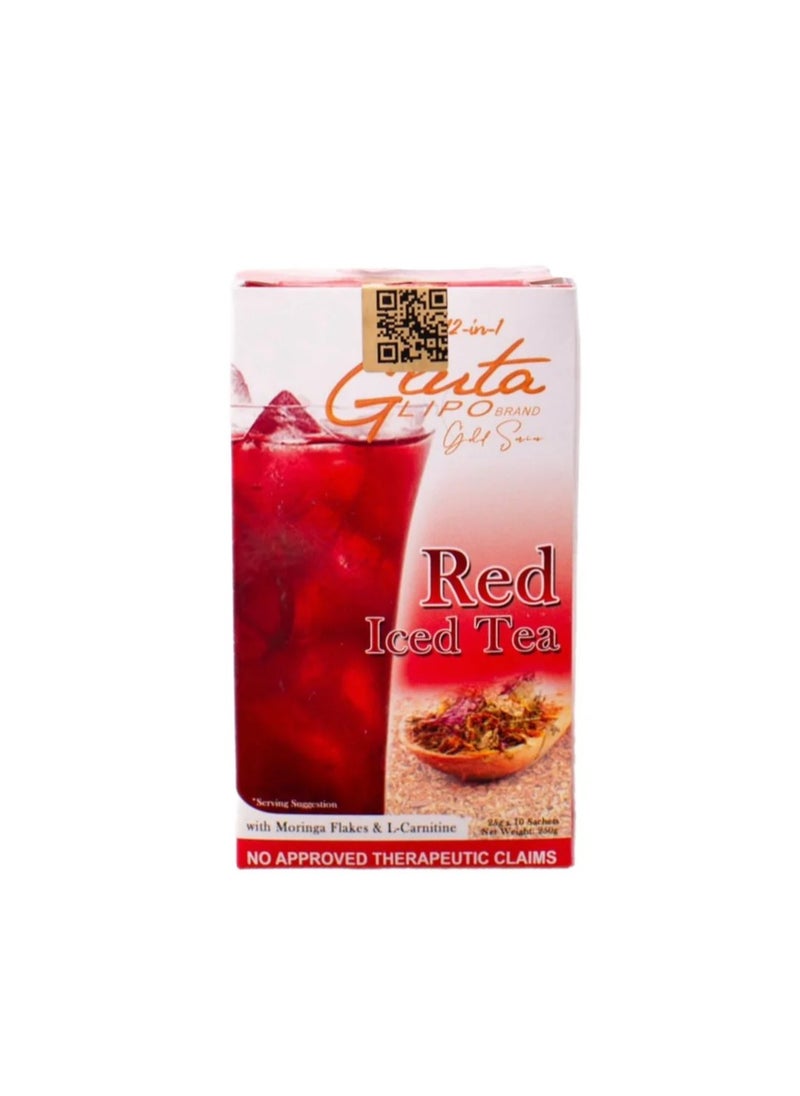 Gluta Lipo Gold Series Red Iced Tea – Detox & Weight Management with Moringa Flakes & L-Carnitine – 240g