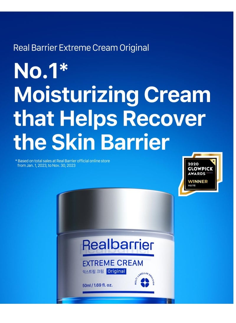Real Barrier Extreme Cream 50 ml - Rich Anti-Ageing Moisturising Cream with Hyaluronic Acid and Ceramides - K-Beauty for Sensitive Skin