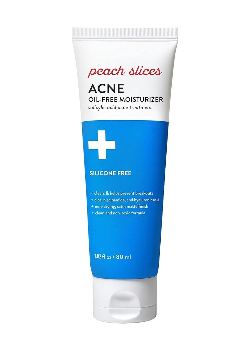 Peach Slices | Acne Oil-Free Moisturizer | Satin Matte Finish | 0.5% Salicylic Acid | Hyaluronic Acid | Prevents Breakouts | Pore Minimizing | Clear Skin | Silicone Free | Face Moisturizer | 2.8 oz