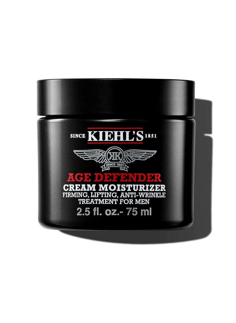 Kiehl's Age Defender Face Cream Moisturizer, Firming & Lifting Anti-Aging Treatment for Men, Gently Exfoliates, Minimizes Look of Fine Lines and Wrinkles, with Capryloyl Salicylic Acid & Caffeine