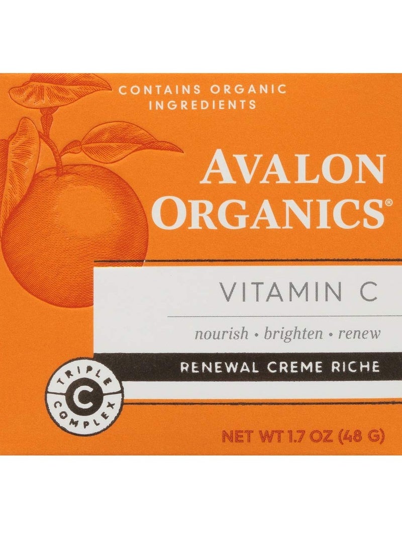 Avalon Organics Skin Moisturizer with Vitamin C, 1.7 Oz, Dermatologist Tested, Plant-Based Formula, Cruelty-Free