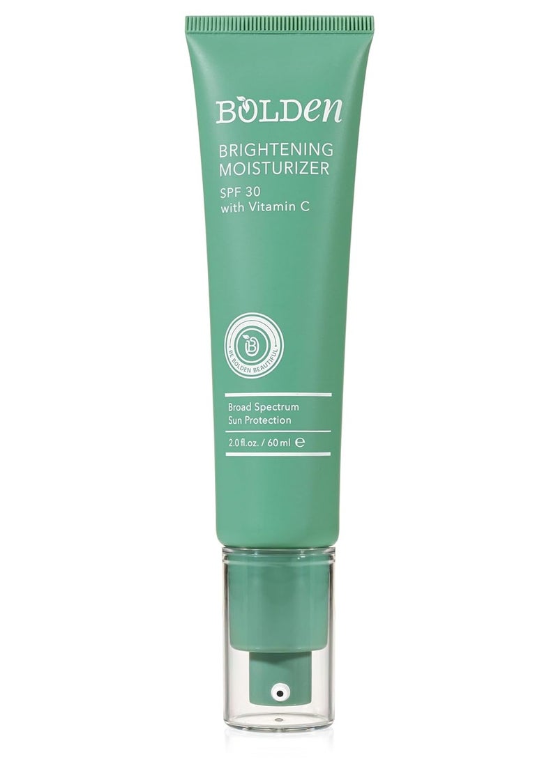 Bolden SPF 30 Brightening Face Moisturizer with Vitamin C | Broad Spectrum UVA/UVB Sunscreen | Applies Clear without Chalky Residue | 2.0 FL Oz