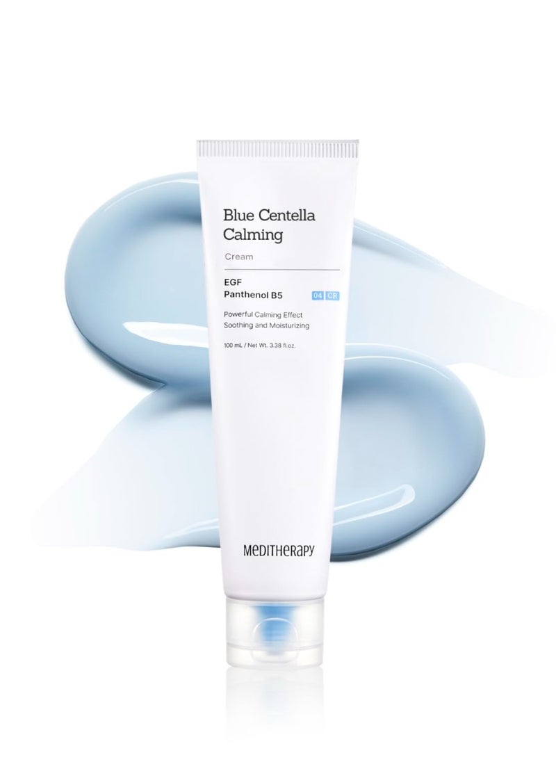 Blue Centella Calming Cream - Hydrating Korean Face Moisturizer - Rapid Soothing Moisturizer Face Cream for All Types - Strengthening Skin Barrier for Glowing Skin - Non-Clogging Pore 1.69 fl.oz