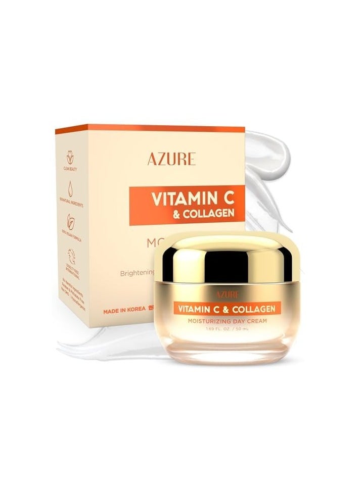 Azure Dermatologist Tested Vitamin C Face Moisturizer - K Beauty Anti-Aging, Glowing & Deep Hydration Face Cream - Korean Skincare - All Skin Types 1.69 fl oz