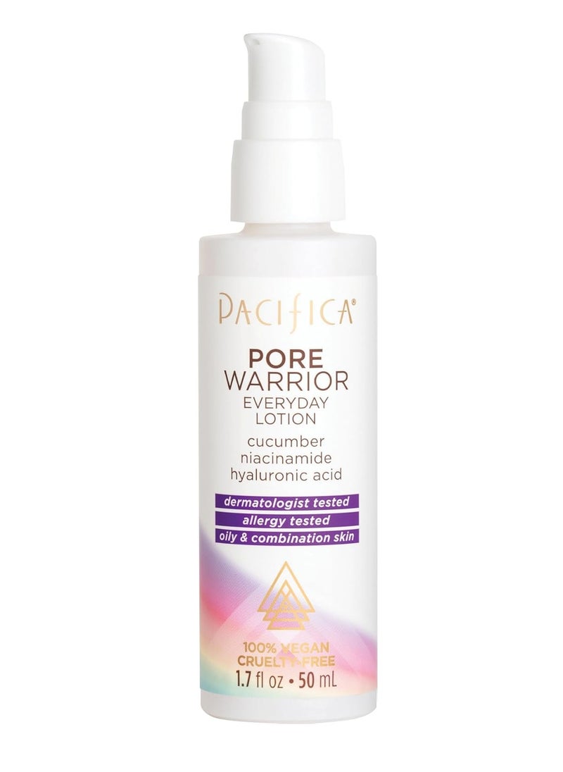 Pacifica Face Moisturizer - Acne Treatment for Face - Pore Warrior Daily Acne Serum - w/Hyaluronic Acid & Niacinamide - Protects Pores, Reduces Dirt & Oil Vegan & Cruelty-Free Dermatologist Tested