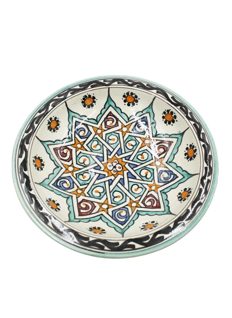 Moroccan Hand Painted Display Plate 9 Inch