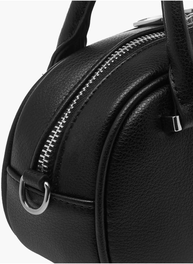 Women Textured Tote Bag with Zip Closure and Adjustable Strap