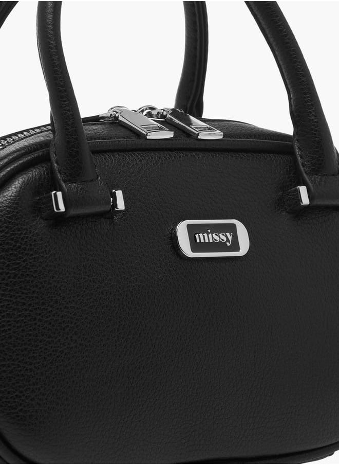 Women Textured Tote Bag with Zip Closure and Adjustable Strap