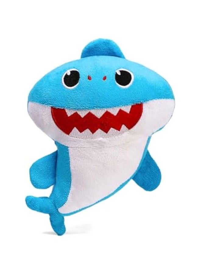 Cute Stuffed Shark Doll - 8.6 Interactive Soft Plushie, /Birthday Gift for Home Decor (Blue)