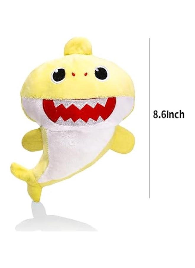 8.6 Baby Cute Shark Plush Toy for Kids - Interactive Soft Stuffed Animal Shark Plushie Doll Toy, Shark  Birthday Gift, Home Decor for Boys and Girls (Yellow)