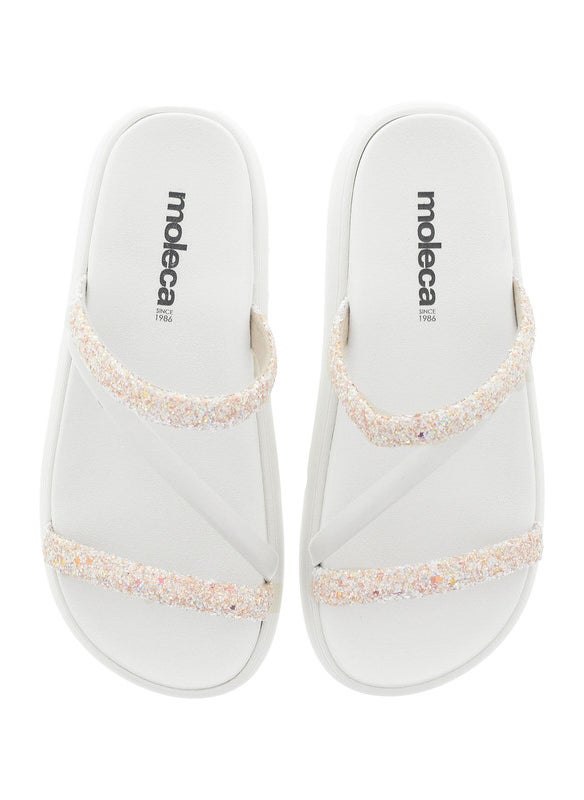 Moleca Ladies Flat Sandals Off White | Made In Brazil
