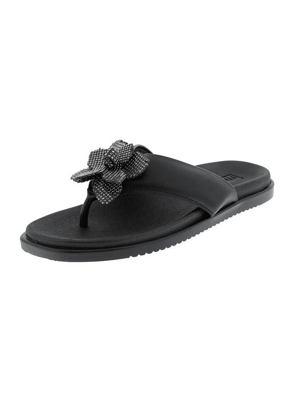 Moleca Ladies Flat Sandals Black | Made In Brazil