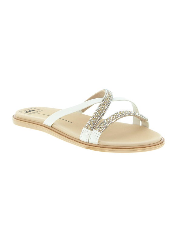 Moleca Ladies Flat Sandals Off White | Made In Brazil