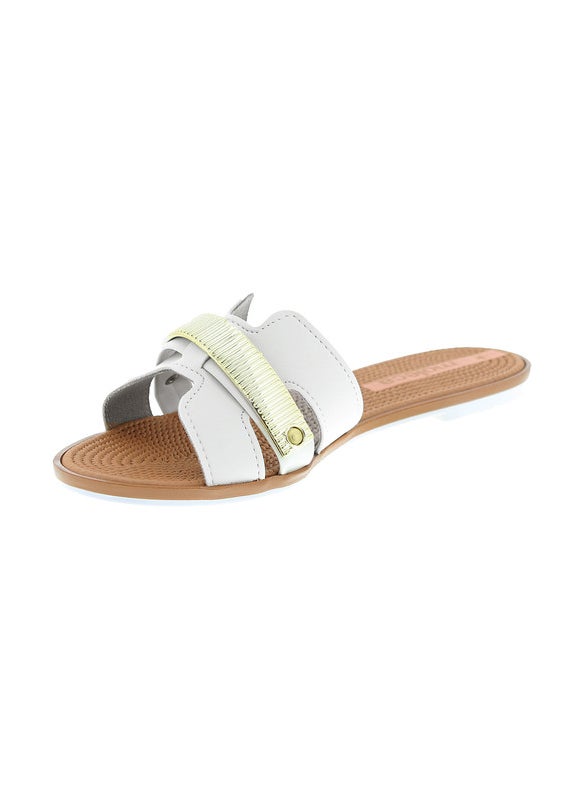 Moleca Ladies Flat Sandals Off White | Made In Brazil