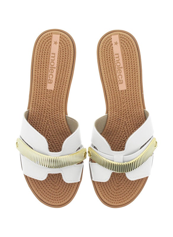 Moleca Ladies Flat Sandals Off White | Made In Brazil