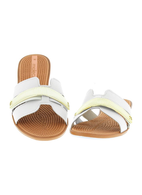 Moleca Ladies Flat Sandals Off White | Made In Brazil