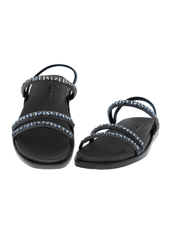 Moleca Ladies Sandals With Back Strap Black | Made In Brazil