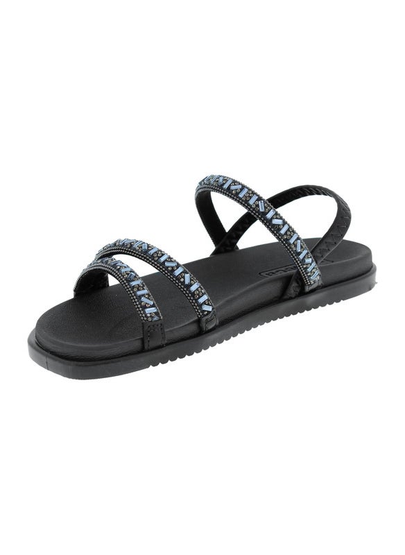 Moleca Ladies Sandals With Back Strap Black | Made In Brazil