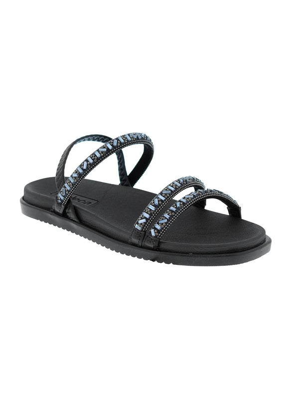 Moleca Ladies Sandals With Back Strap Black | Made In Brazil