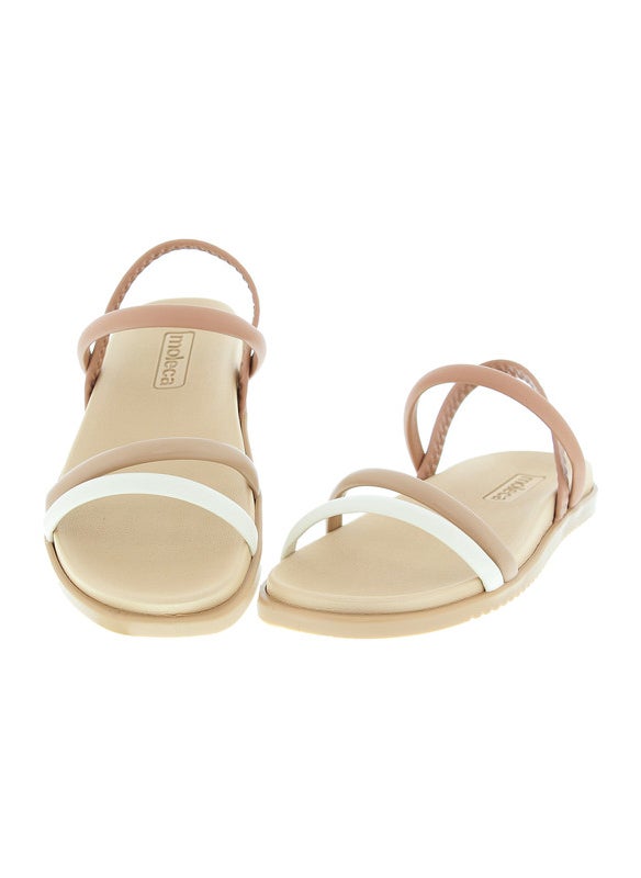 Moleca Ladies Sandals With Back Strap Nude | Made In Brazil