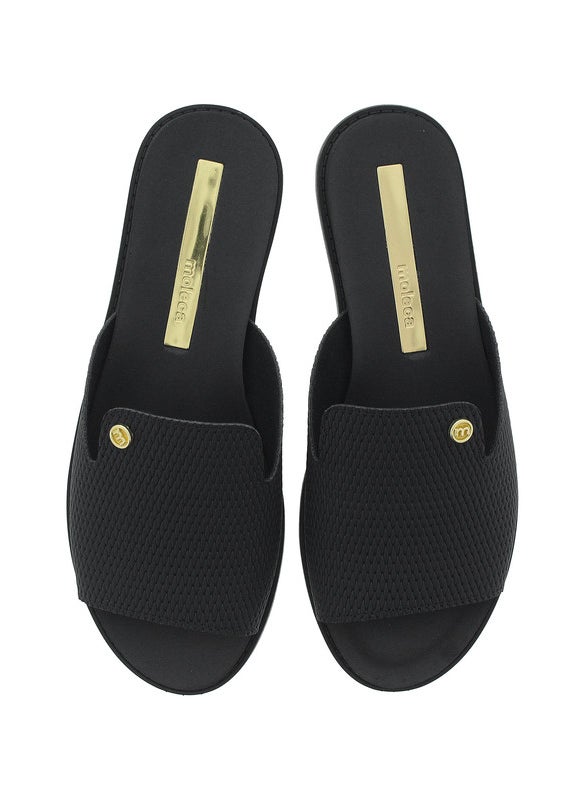 Moleca Ladies Flat Sandals Black | Made In Brazil