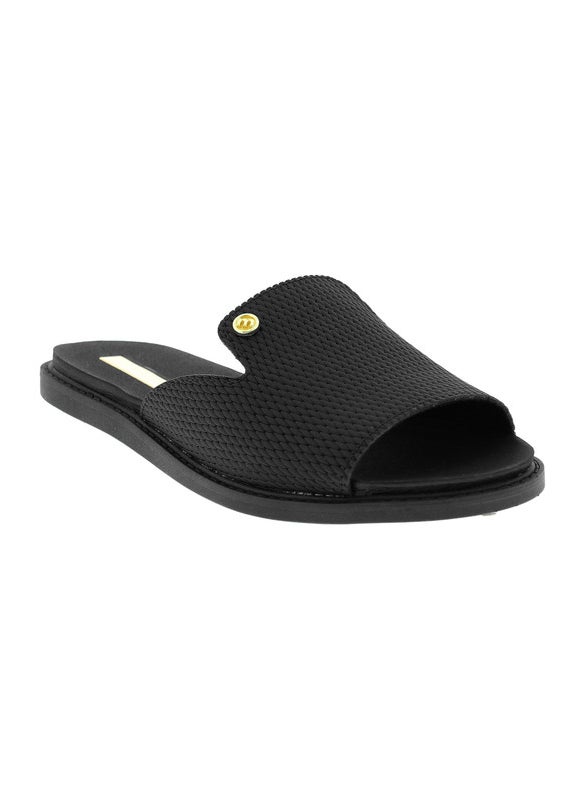Moleca Ladies Flat Sandals Black | Made In Brazil