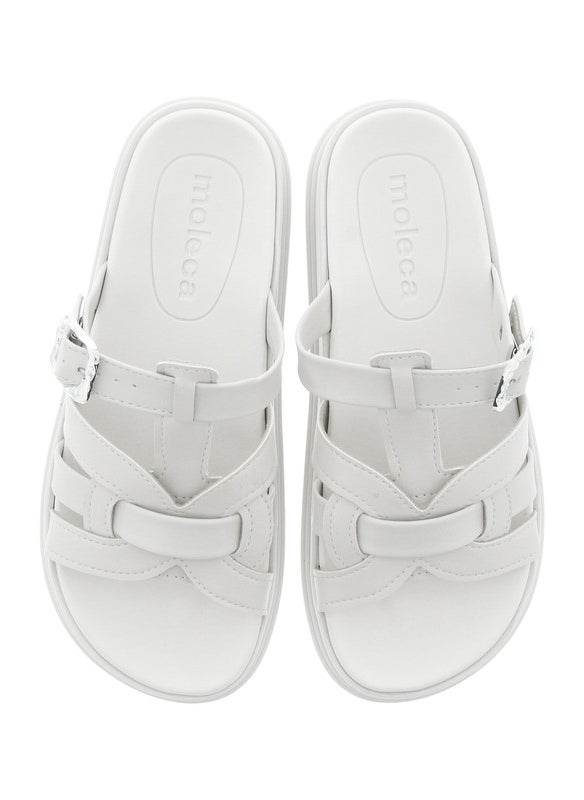 Moleca Ladies Flat Sandals Off White | Made In Brazil