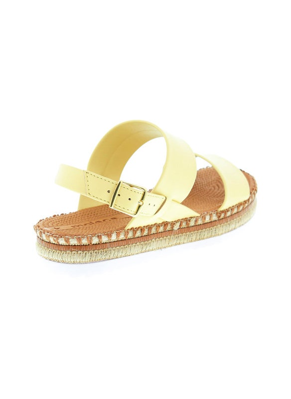 Moleca Ladies Sandals With Back Strap Yellow | Made In Brazil