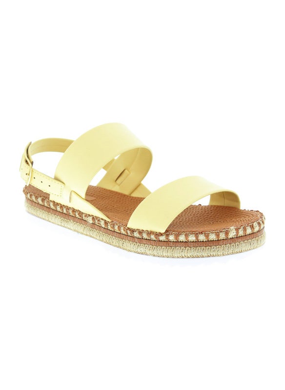 Moleca Ladies Sandals With Back Strap Yellow | Made In Brazil