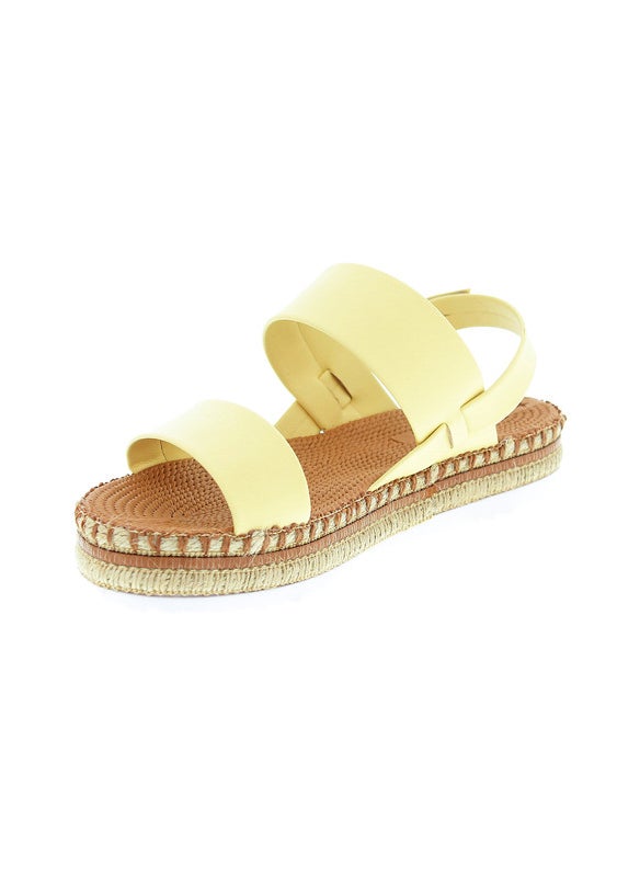 Moleca Ladies Sandals With Back Strap Yellow | Made In Brazil