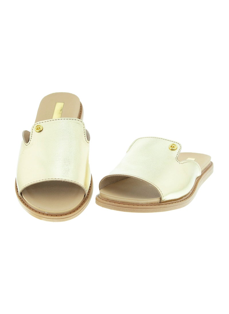 Moleca Ladies Flat Sandals Gold | Made In Brazil