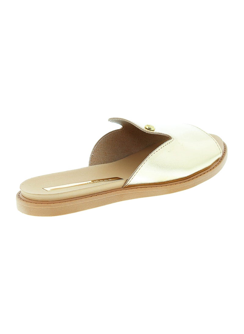 Moleca Ladies Flat Sandals Gold | Made In Brazil