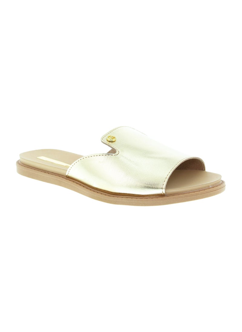 Moleca Ladies Flat Sandals Gold | Made In Brazil