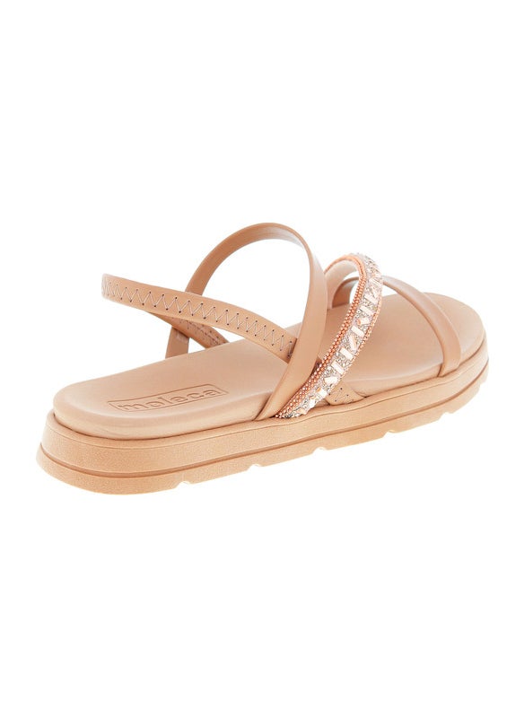Moleca Ladies Sandals With Back Strap Nude | Made In Brazil