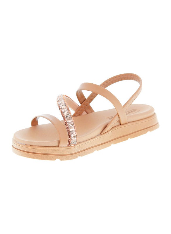 Moleca Ladies Sandals With Back Strap Nude | Made In Brazil