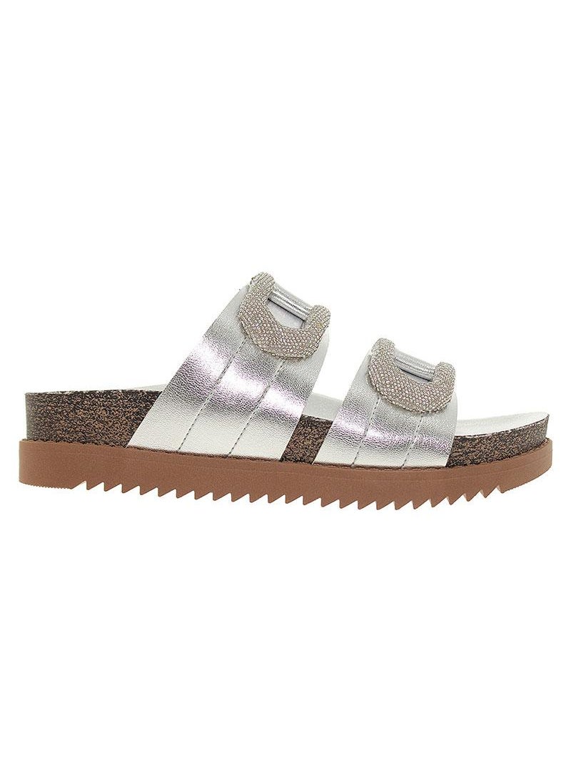 Moleca Ladies Flat Sandals Silver | Made In Brazil