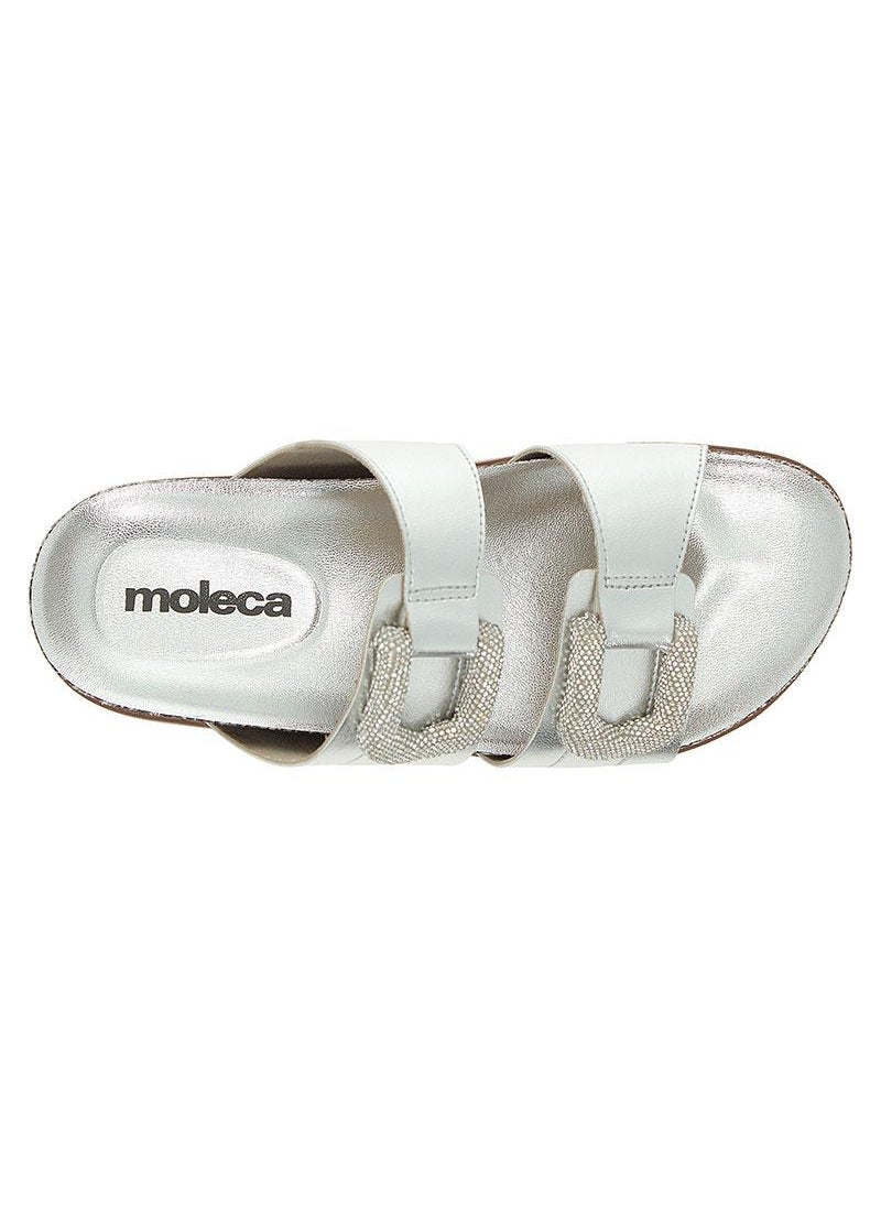 Moleca Ladies Flat Sandals Silver | Made In Brazil
