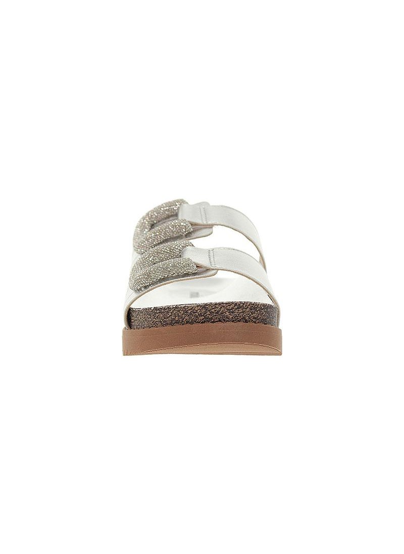 Moleca Ladies Flat Sandals Silver | Made In Brazil