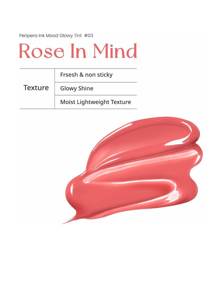PERIPERA Ink Mood Glowy Tint,03 ROSE IN MIND | Lip-Plumping