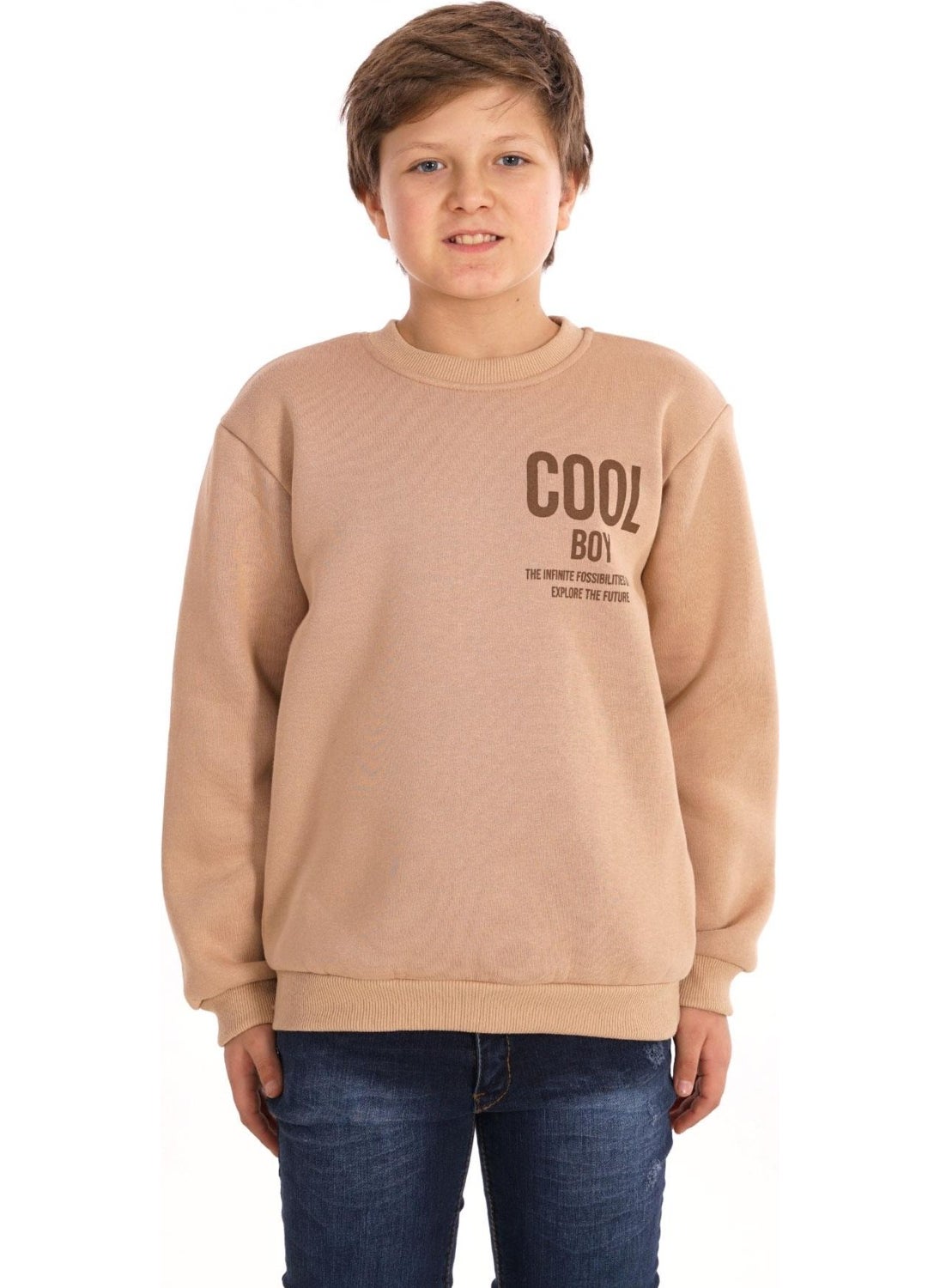 Cool Boy Printed Beige Color Boy Sweater