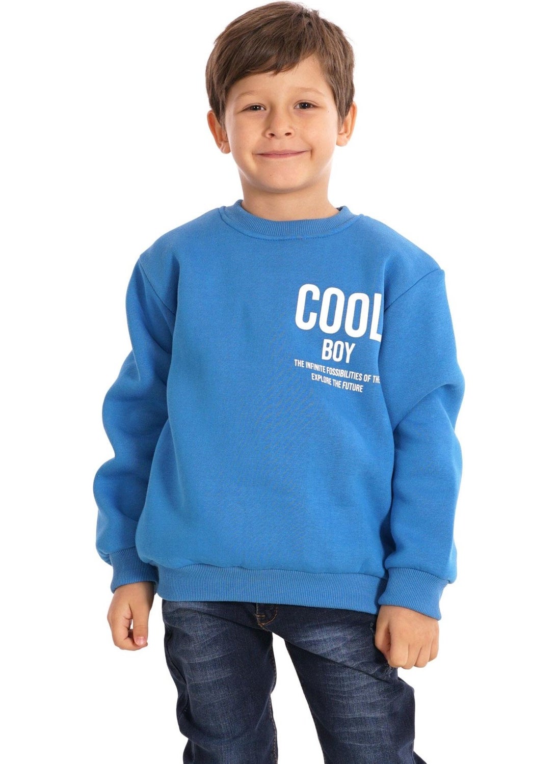 Cool Boy Printed Saxe Color Boy Sweat