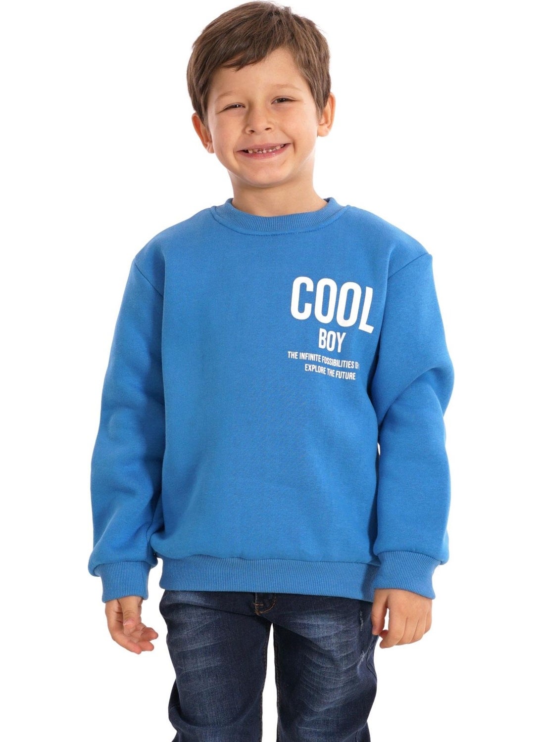 Cool Boy Printed Saxe Color Boy Sweat