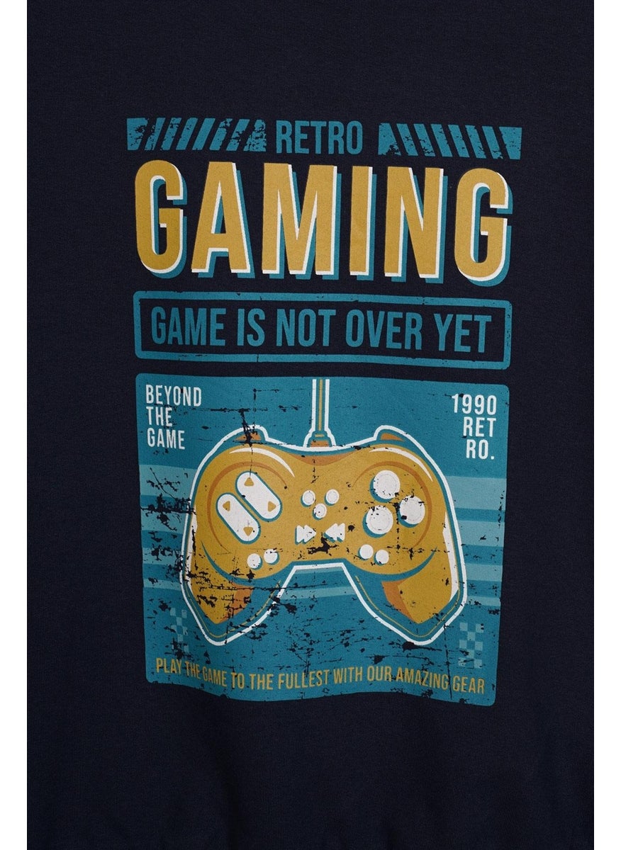 Gaming Printed Navy Blue Color Boy Sweatshirt