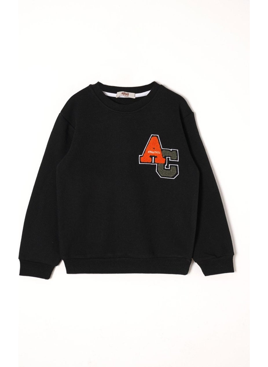 Suzene Ac Embroidered Black Color Boy Sweater